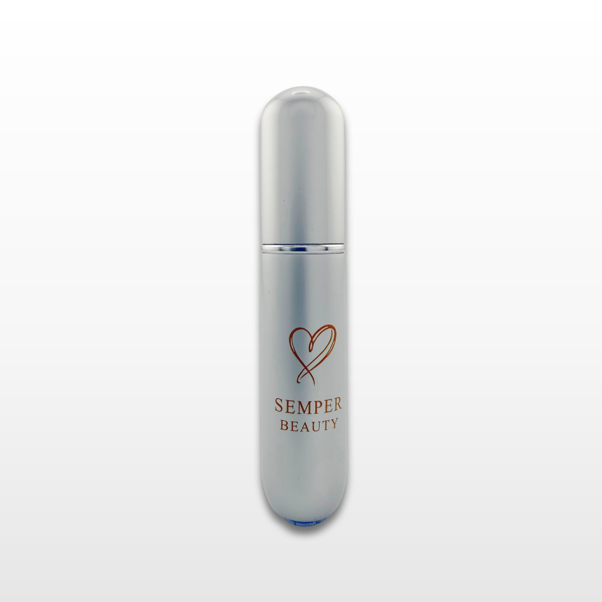 Compact Semper Beauty perfume atomizer for on the go use