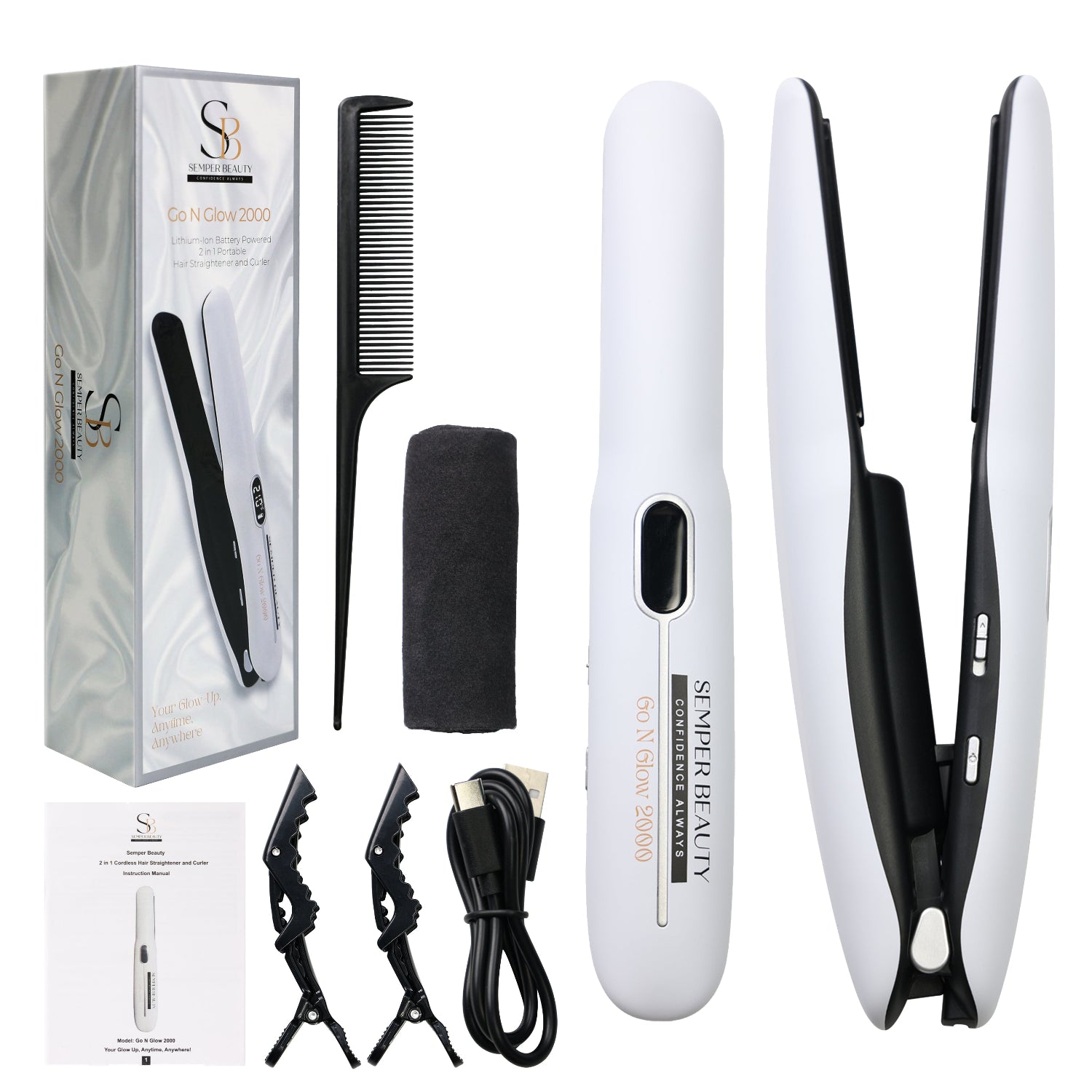 Semper Go N Glow 2000 – Cordless Hair Straightener & Curler